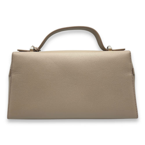 Extra Pocket 23 Grey Top Handle Bag in Calfskin, Silver hardware