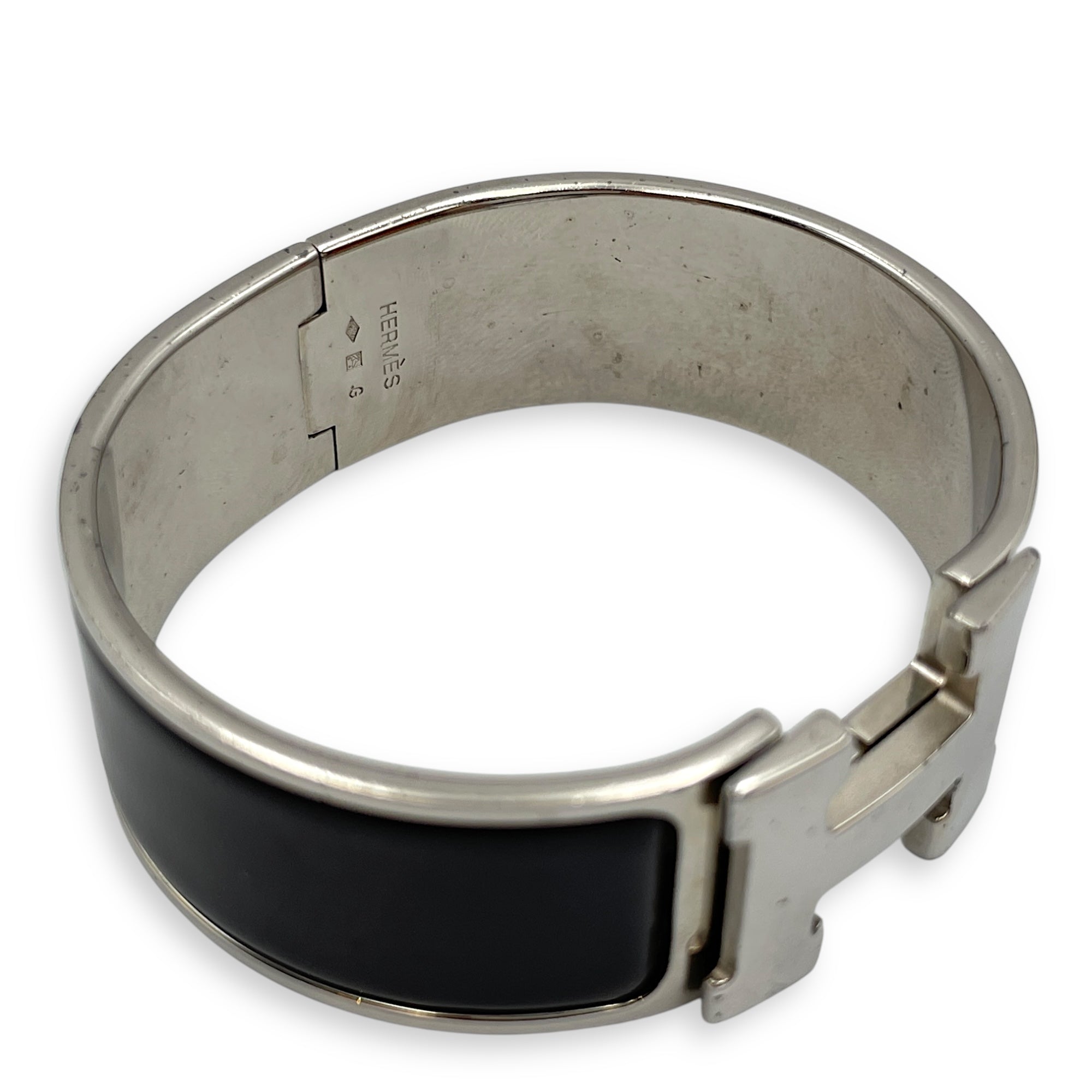 Clic H MM Black Bracelet, Palladium hardware