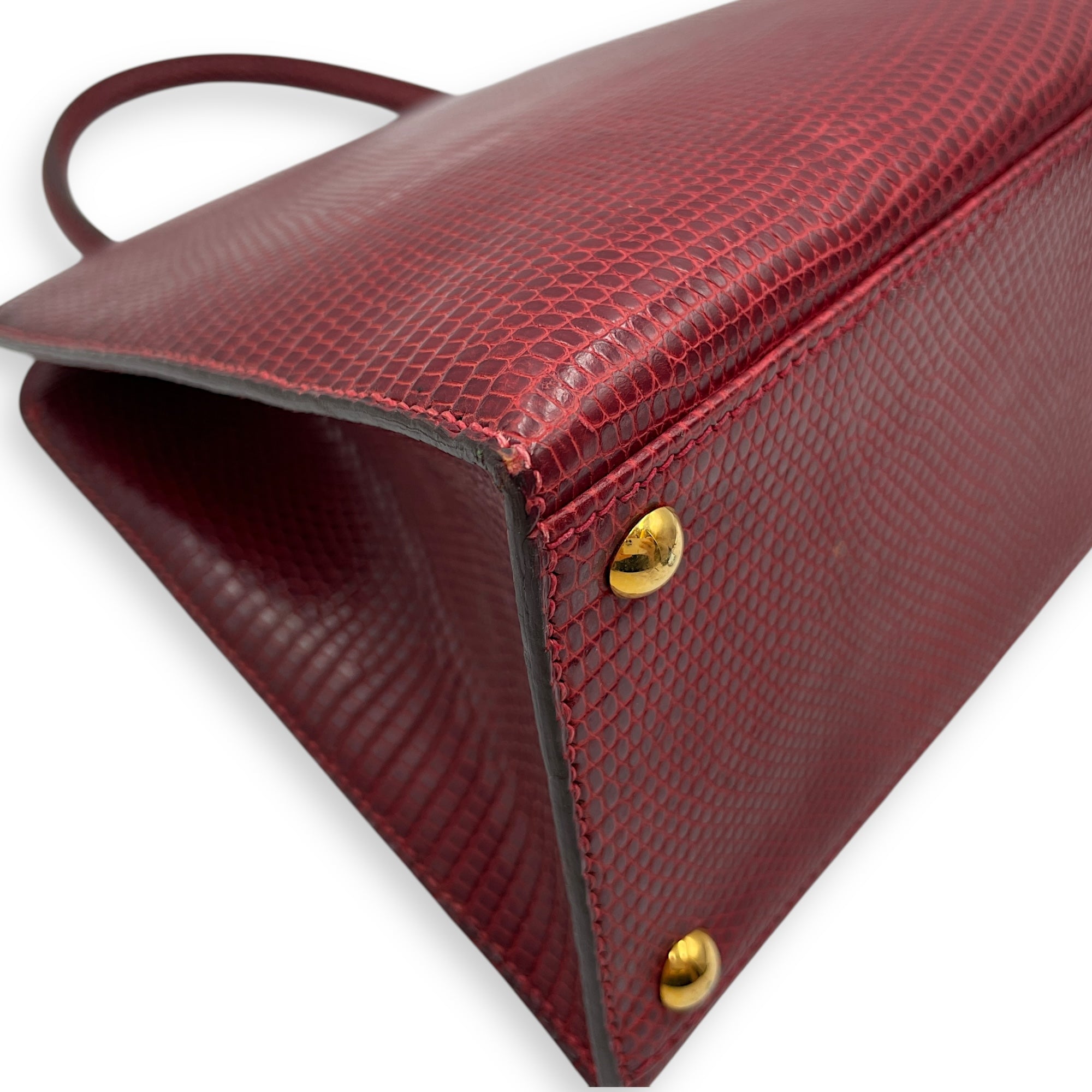 Dalvy 25 Rouge in Lizard Varanus Niloticus, Gold hardware
