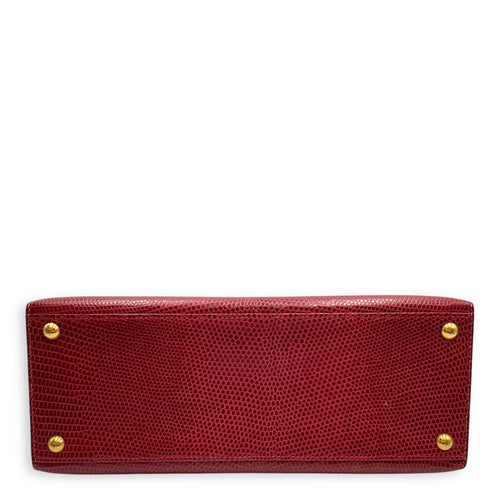Dalvy 25 Rouge in Lizard Varanus Niloticus Gold hardware