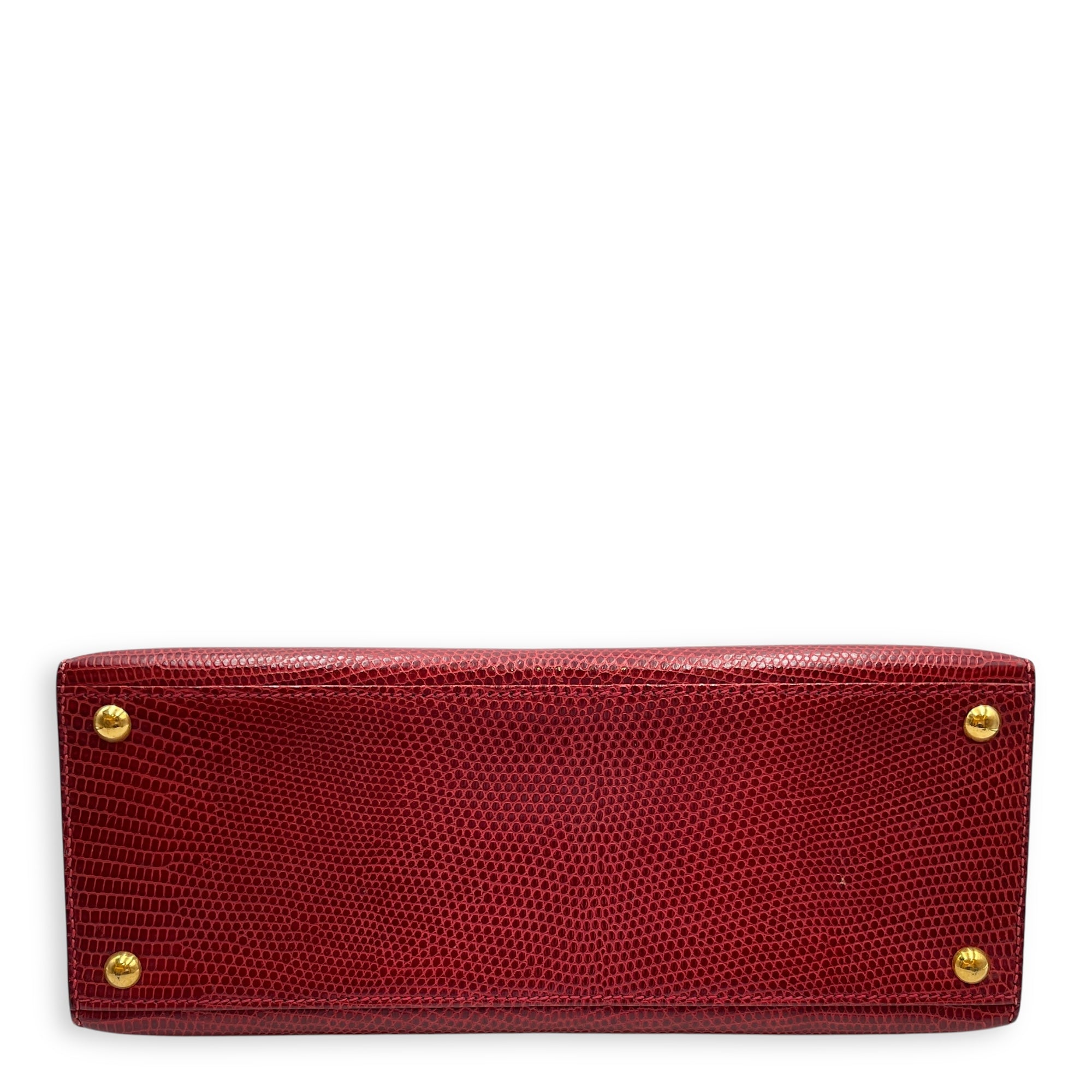 Dalvy 25 Rouge in Lizard Varanus Niloticus, Gold hardware