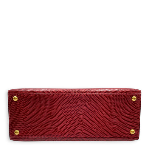 Dalvy 25 Rouge in Lizard Varanus Niloticus, Gold hardware