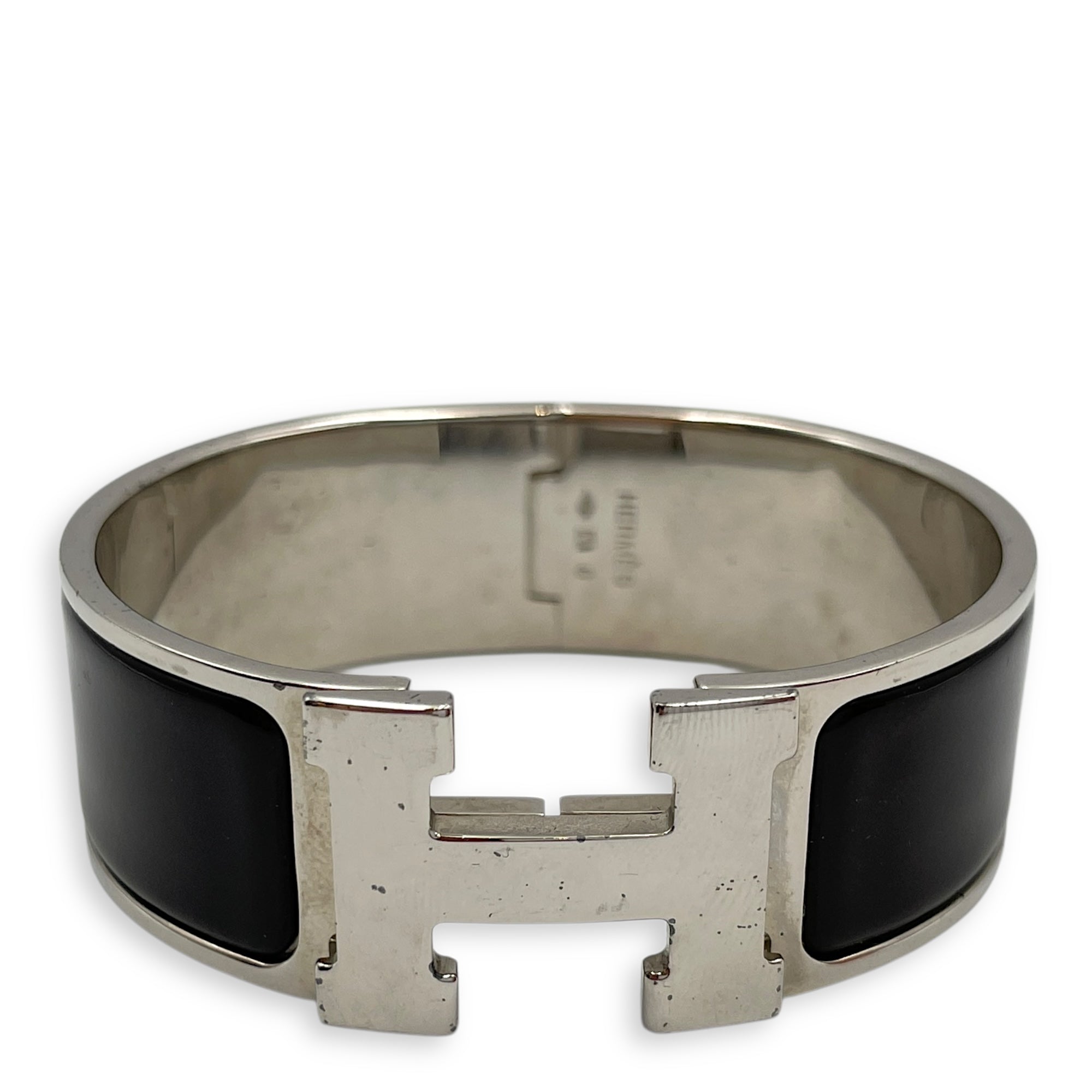 Clic H MM Black Bracelet, Palladium hardware