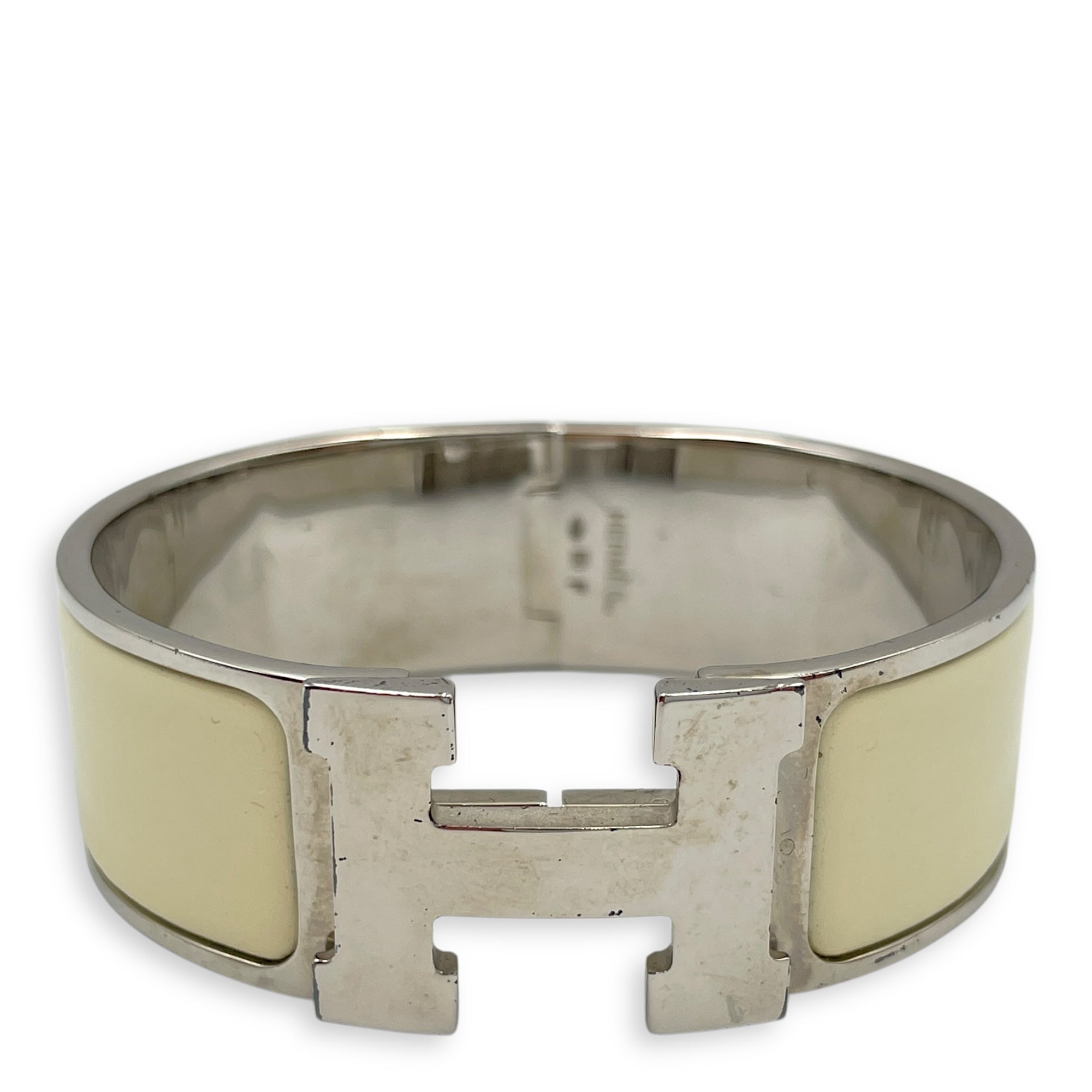 Clic H MM White Bracelet, Palladium hardware