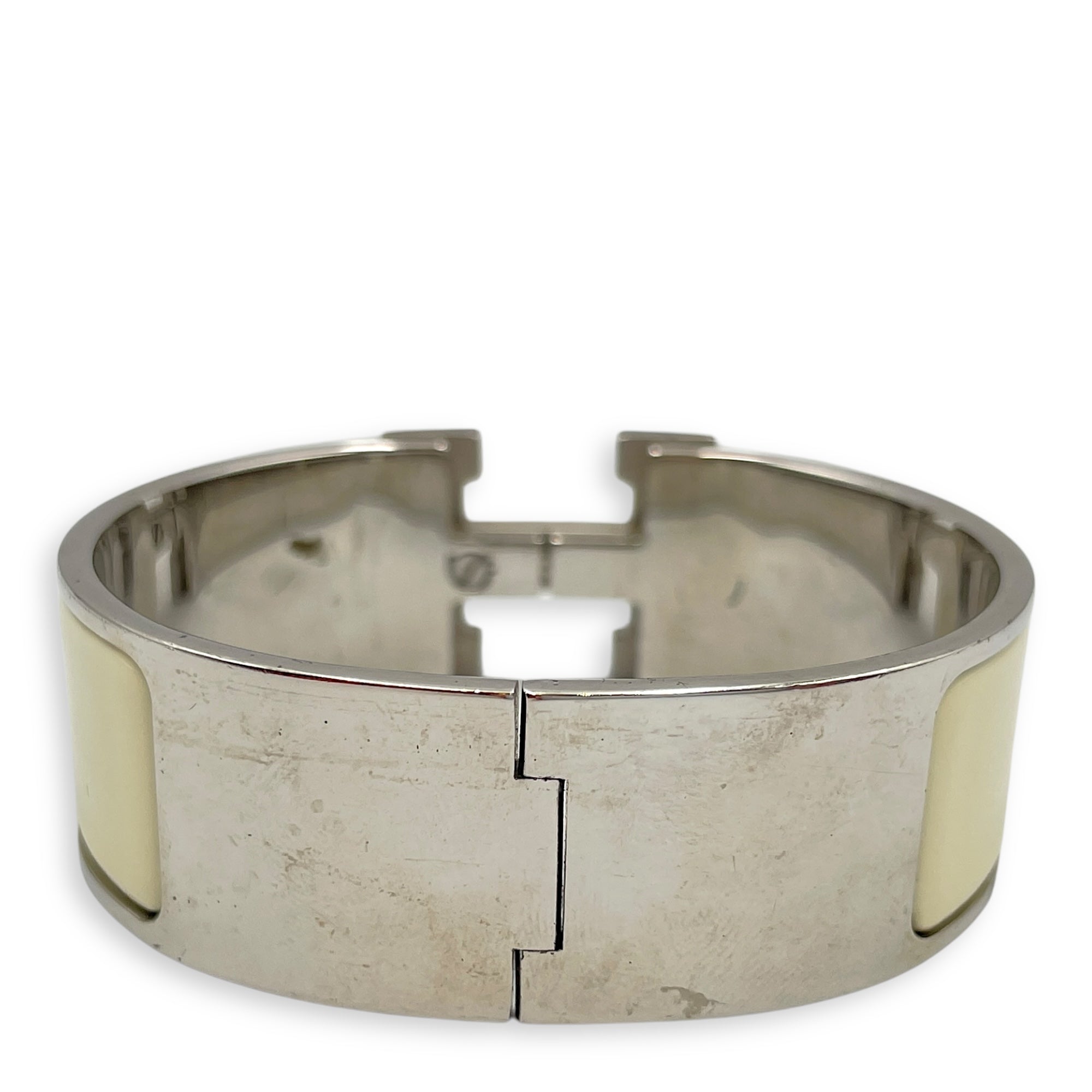 Clic H MM White Bracelet, Palladium hardware