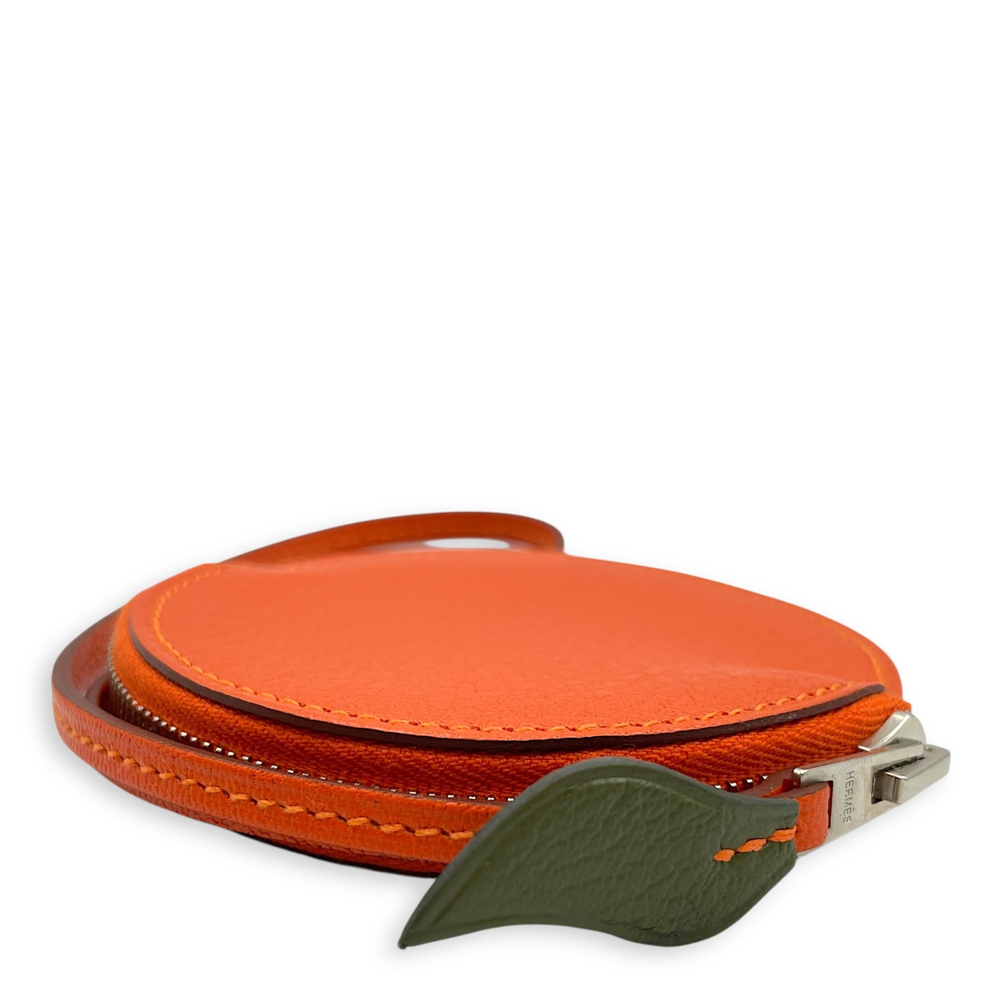Tutti Frutti Orange Coin Purse/Charm in Chevre Mysore, Palladium hardware