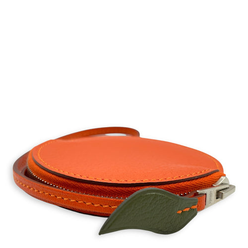 Tutti Frutti Orange Coin Purse/Charm in Chevre Mysore, Palladium hardware