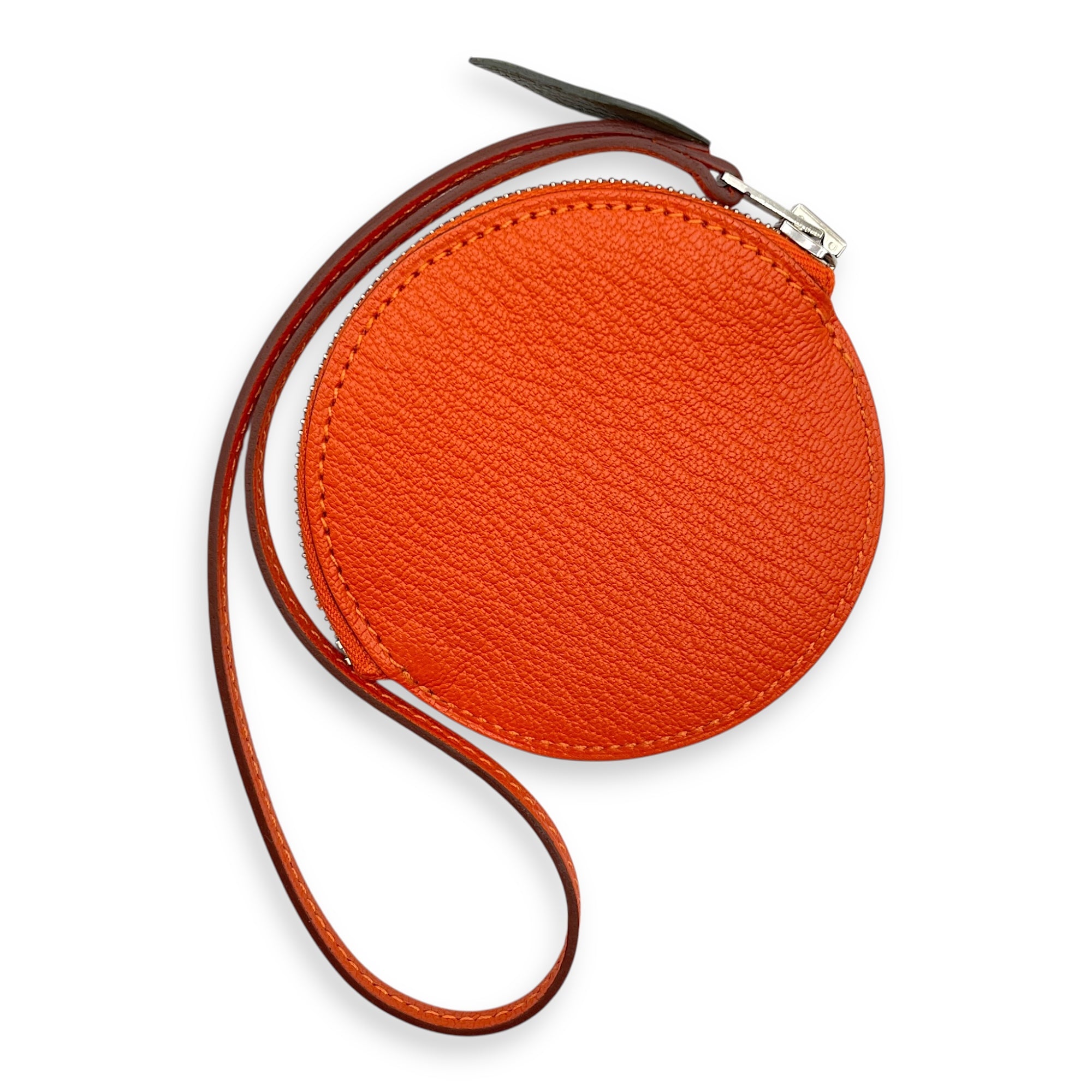 Tutti Frutti Orange Coin Purse/Charm in Chevre Mysore, Palladium hardware