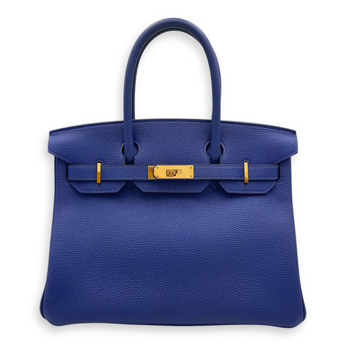 Birkin 30 Blue Electric in Togo, Gold hardware