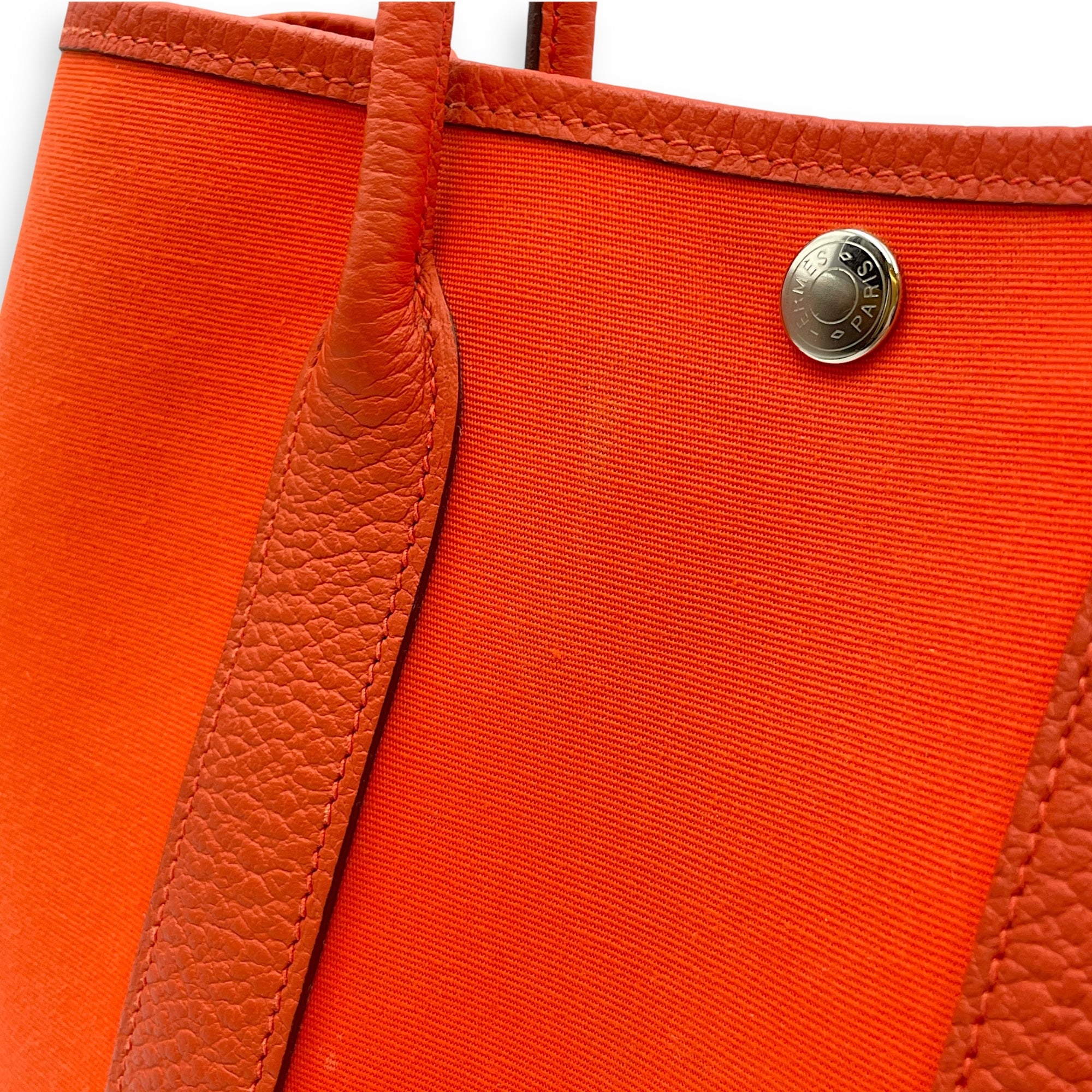 Garden Party 30 Orange in Negonda/Toile, Palladium hardware