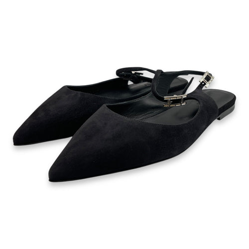 Edie Ballet Flat. Sz: 39 Black Flats in Suede Leather