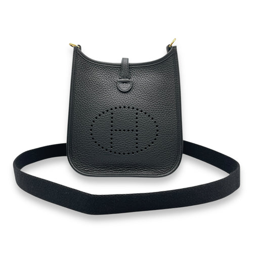 Evelyne Mini Black in Clemence, Gold hardware