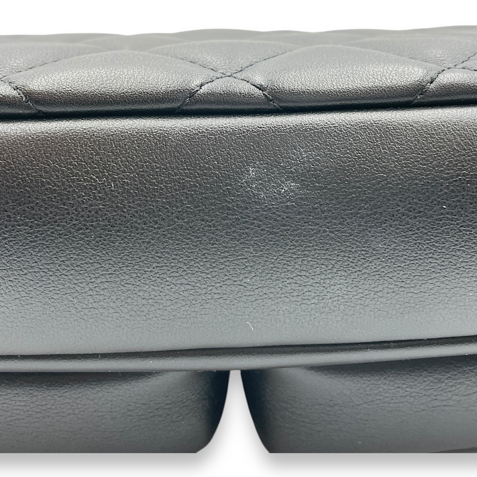 22C Black Camera Bag in Calfskin, Gold hardware