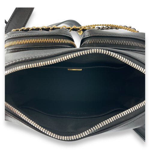 22C Black Camera Bag in Calfskin, Gold hardware
