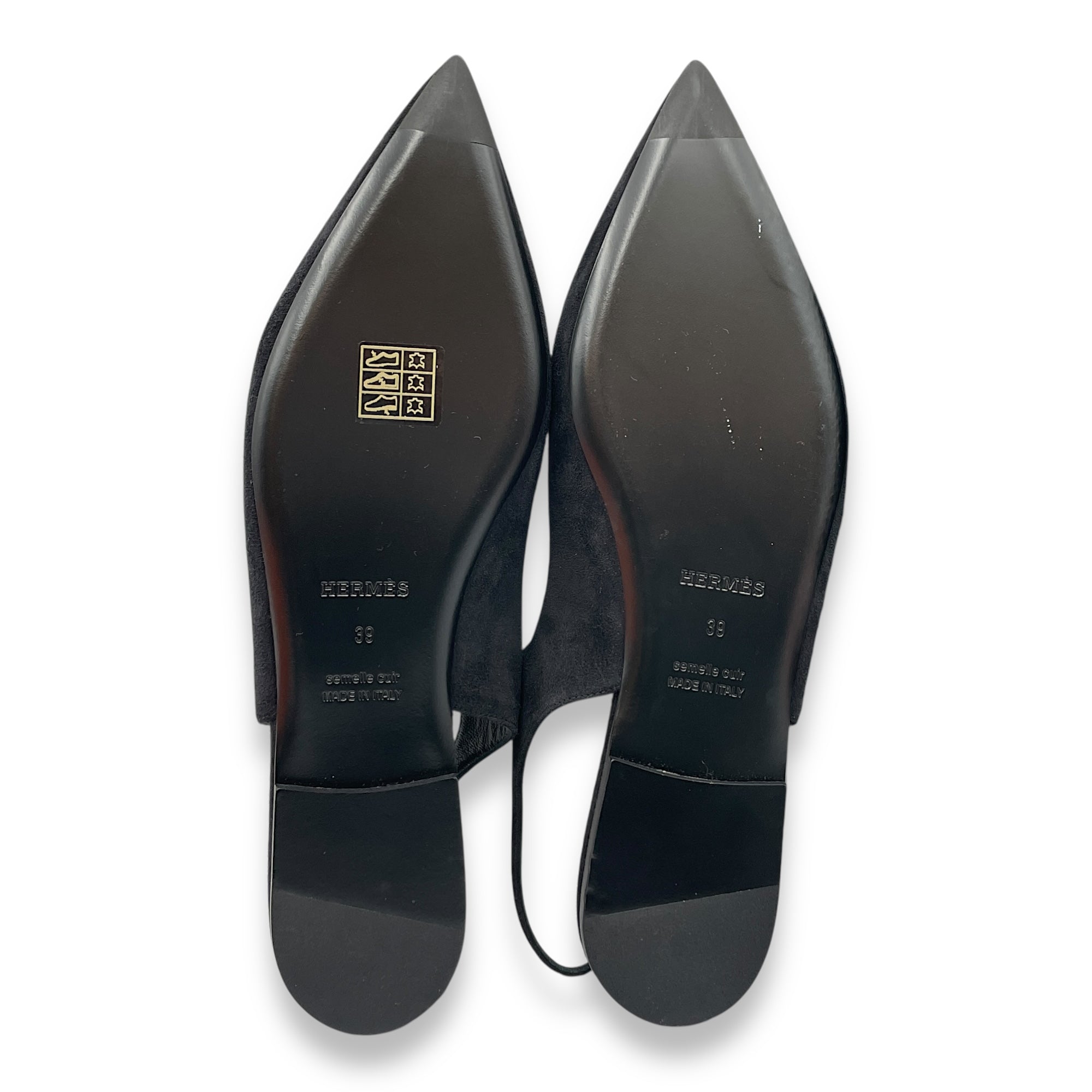Edie 39 Black Ballet Flats in Suede Leather