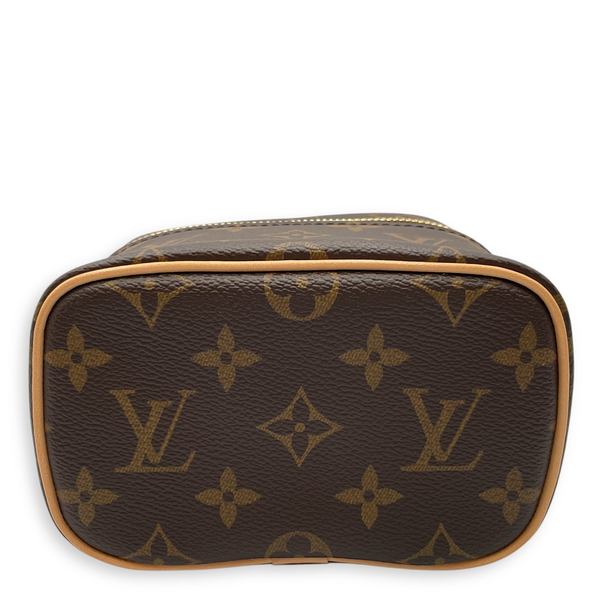 Nice Nano Brown Vanity Bag in Monogram Coated Canvas, Gold hardware