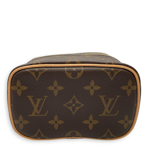 Nice Nano Brown Vanity Bag in Monogram Coated Canvas, Gold hardware
