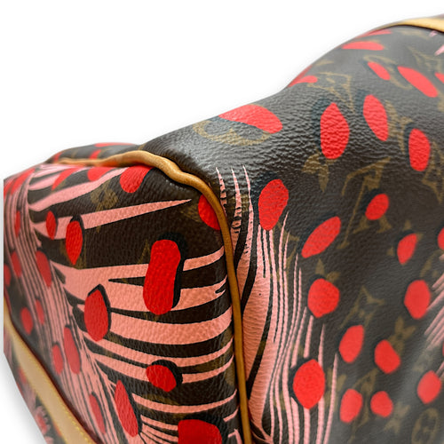 Jungle Camouflage Keepall Bandouliere 50 Multi-colour Duffle Bag in Coated Canvas, Gold hardware