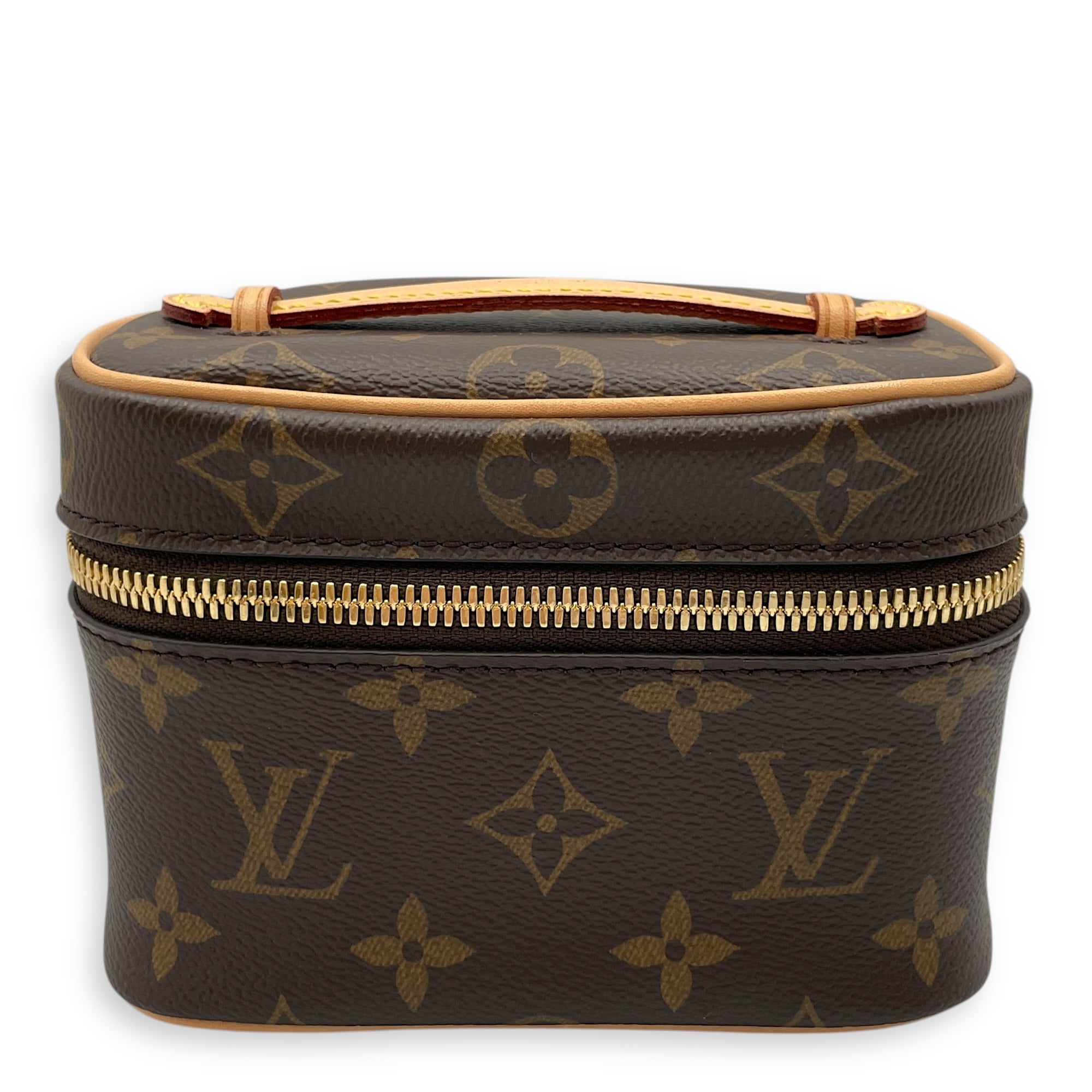 Nice Nano Brown Vanity Bag in Monogram Coated Canvas, Gold hardware