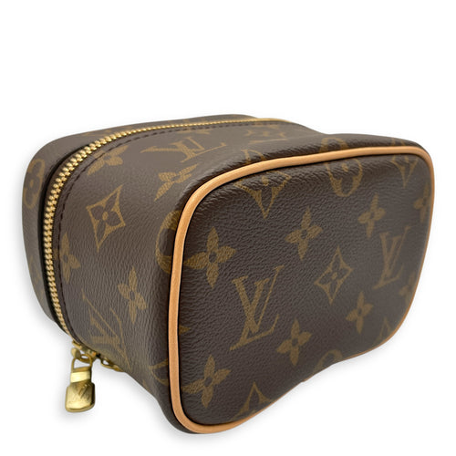 Nice Nano Brown Vanity Bag in Monogram Coated Canvas, Gold hardware