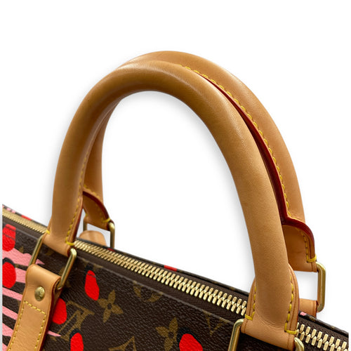Jungle Camouflage Keepall Bandouliere 50 Multi-colour Duffle Bag in Coated Canvas, Gold hardware