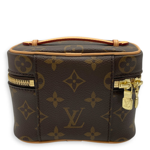 Nice Nano Brown Vanity Bag in Monogram Coated Canvas, Gold hardware