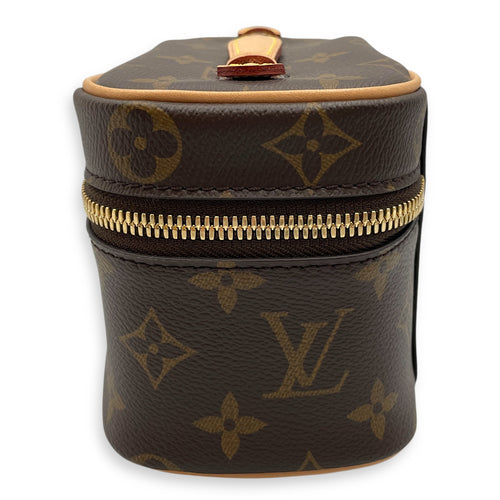 Nice Nano Brown Vanity Bag in Monogram Coated Canvas, Gold hardware