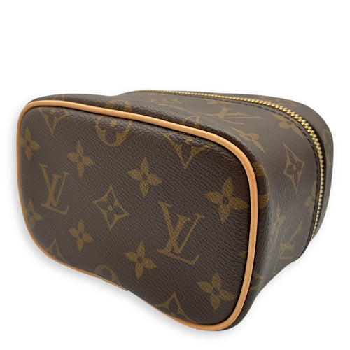 Nice Nano Brown Vanity Bag in Monogram Coated Canvas, Gold hardware