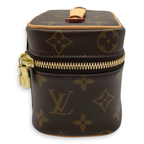 Nice Nano Brown Vanity Bag in Monogram Coated Canvas, Gold hardware