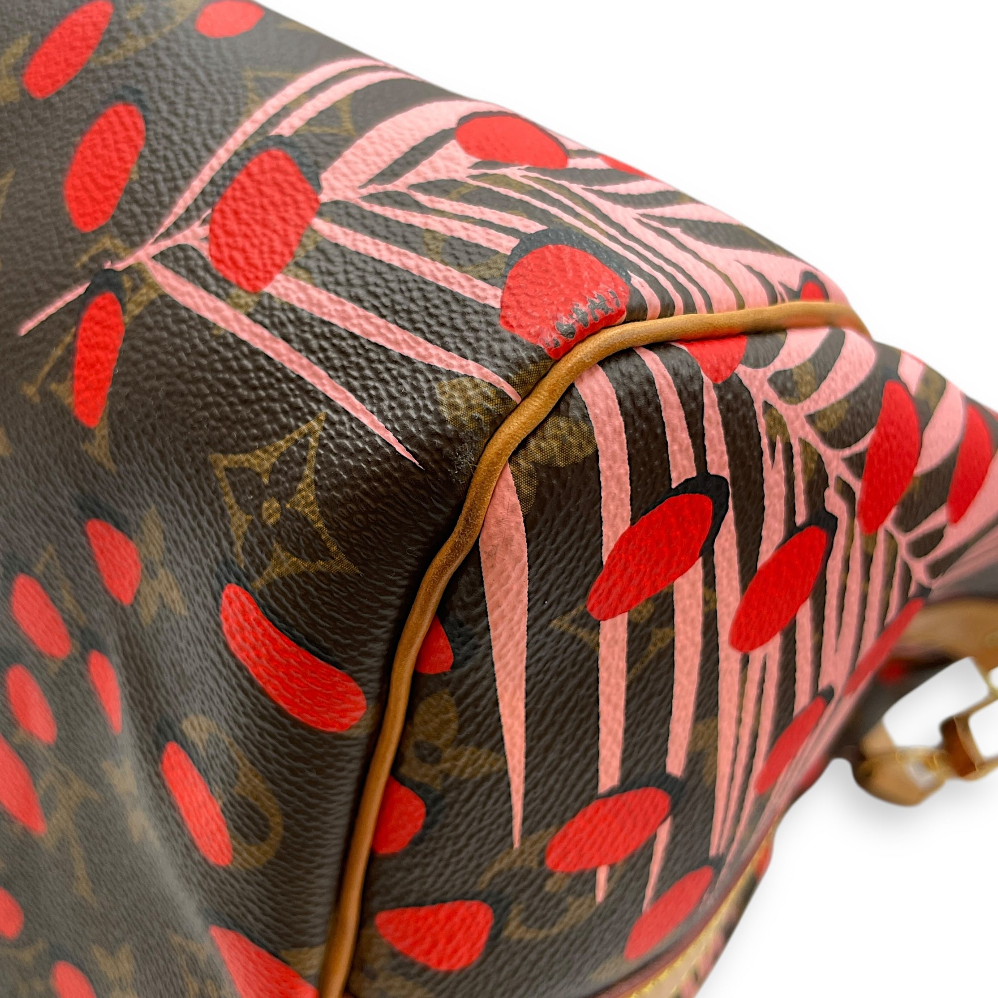 Jungle Camouflage Keepall Bandouliere 50 Multi-colour Duffle Bag in Coated Canvas, Gold hardware