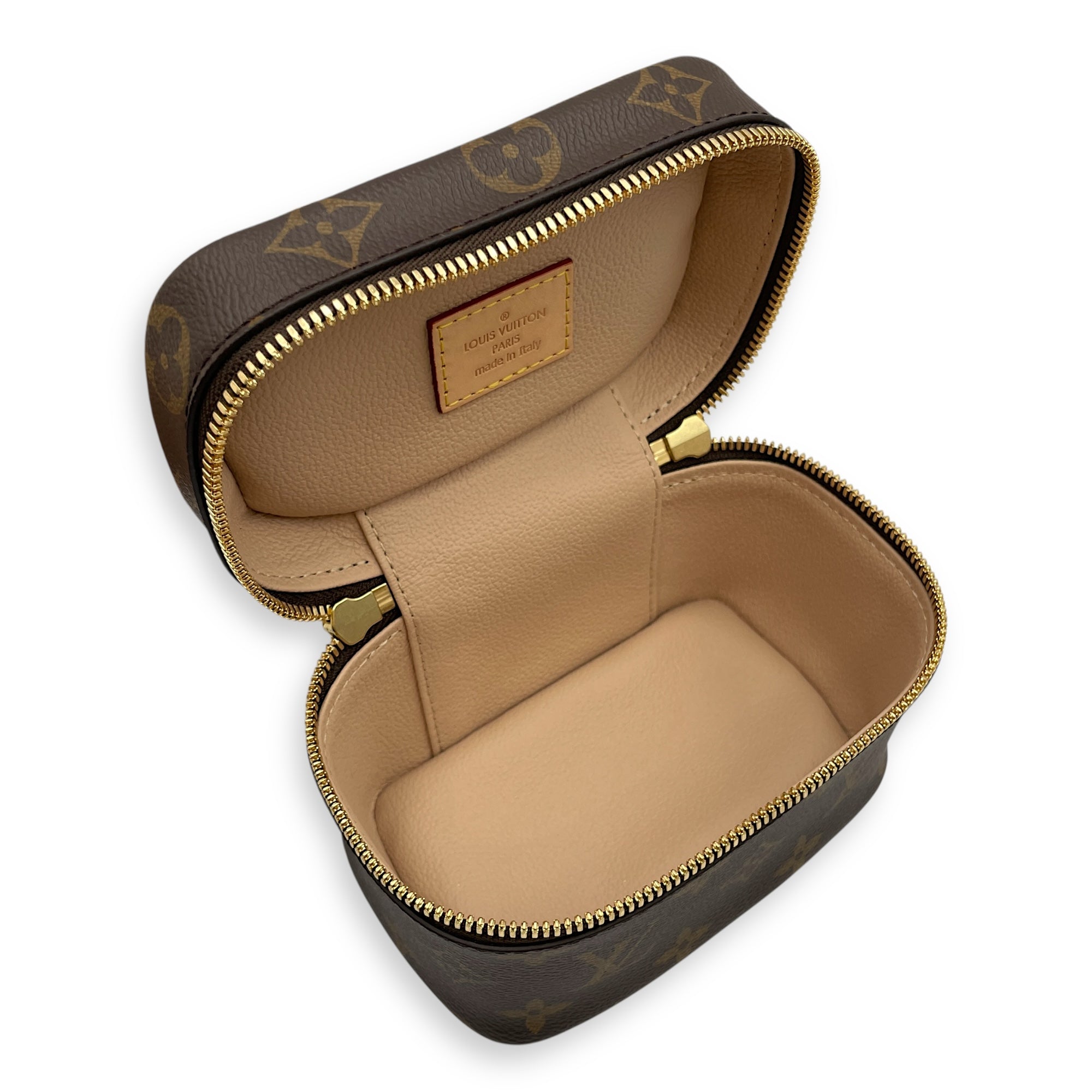 Nice Nano Brown Vanity Bag in Monogram Coated Canvas, Gold hardware