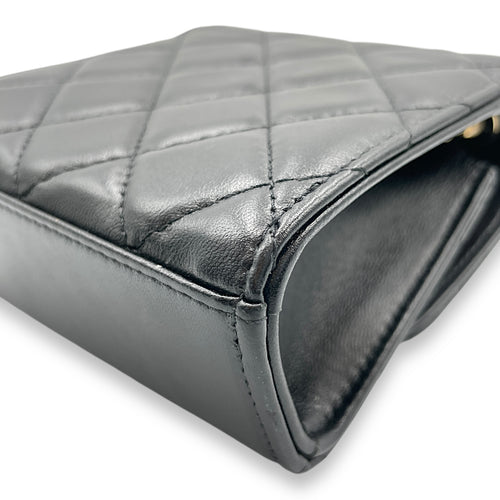 Trendy CC Flap Mini Black Crossbody Bag in Lambskin, Gold hardware