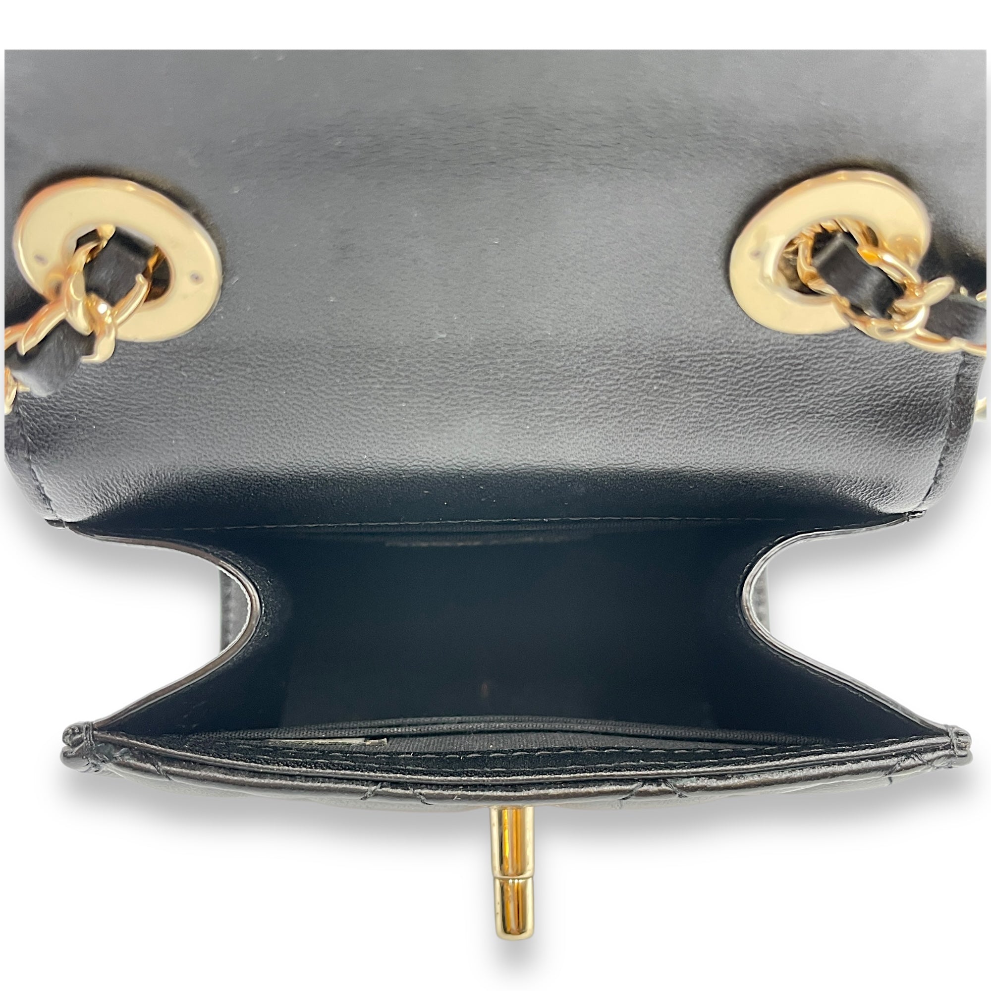 Trendy CC Flap Mini Black Crossbody Bag in Lambskin, Gold hardware