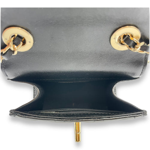 Trendy CC Flap Mini Black Crossbody Bag in Lambskin, Gold hardware