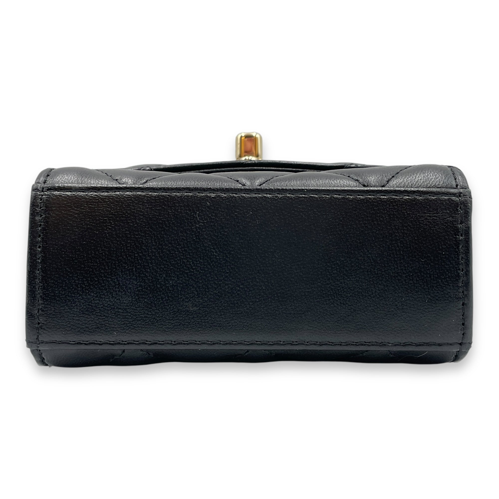 Trendy CC Flap Mini Black Crossbody Bag in Lambskin, Gold hardware