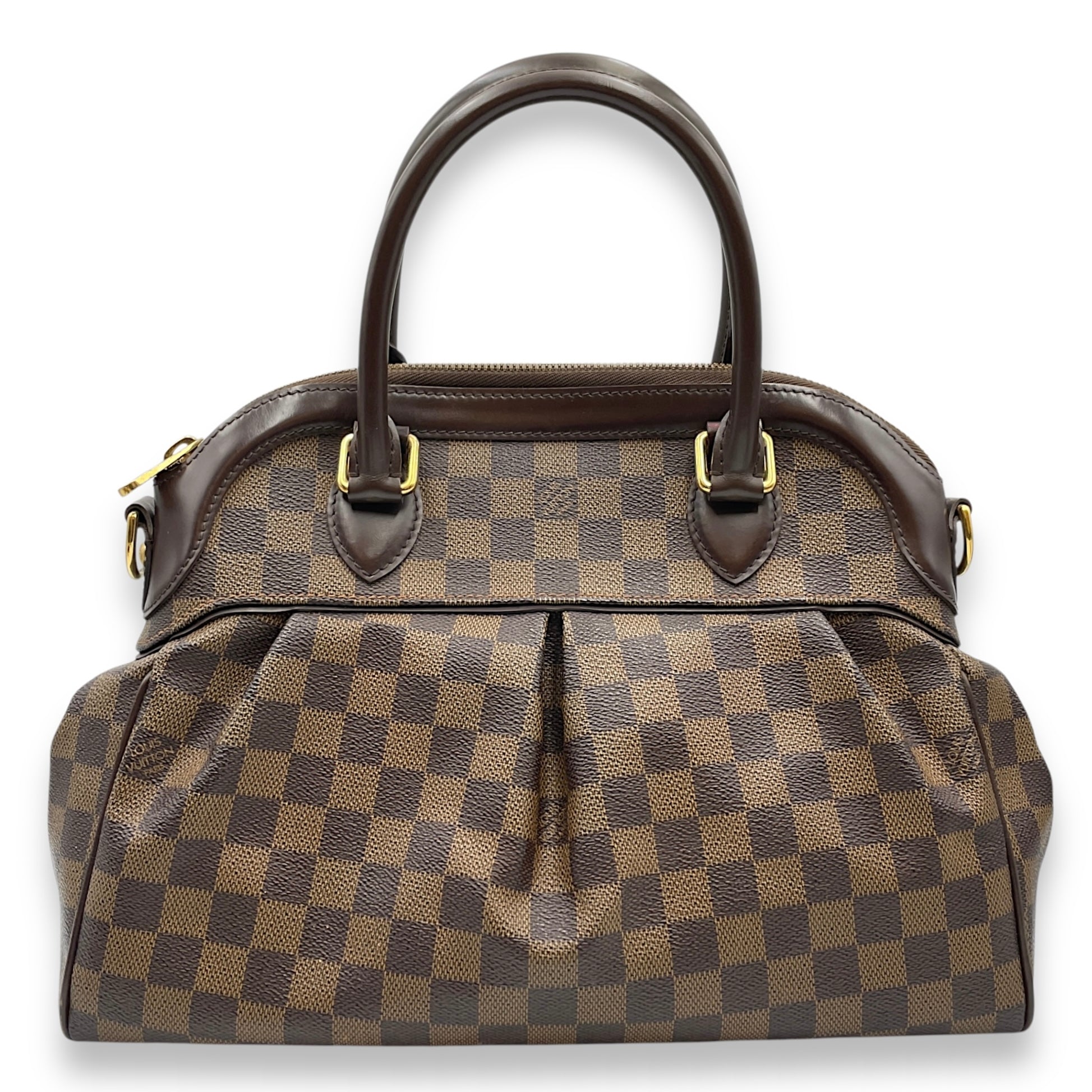 Trevi Damier PM Brown Shoulder bag in Canvas, Gold hardware