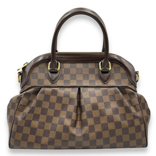 Trevi Damier PM Brown Shoulder bag in Canvas, Gold hardware
