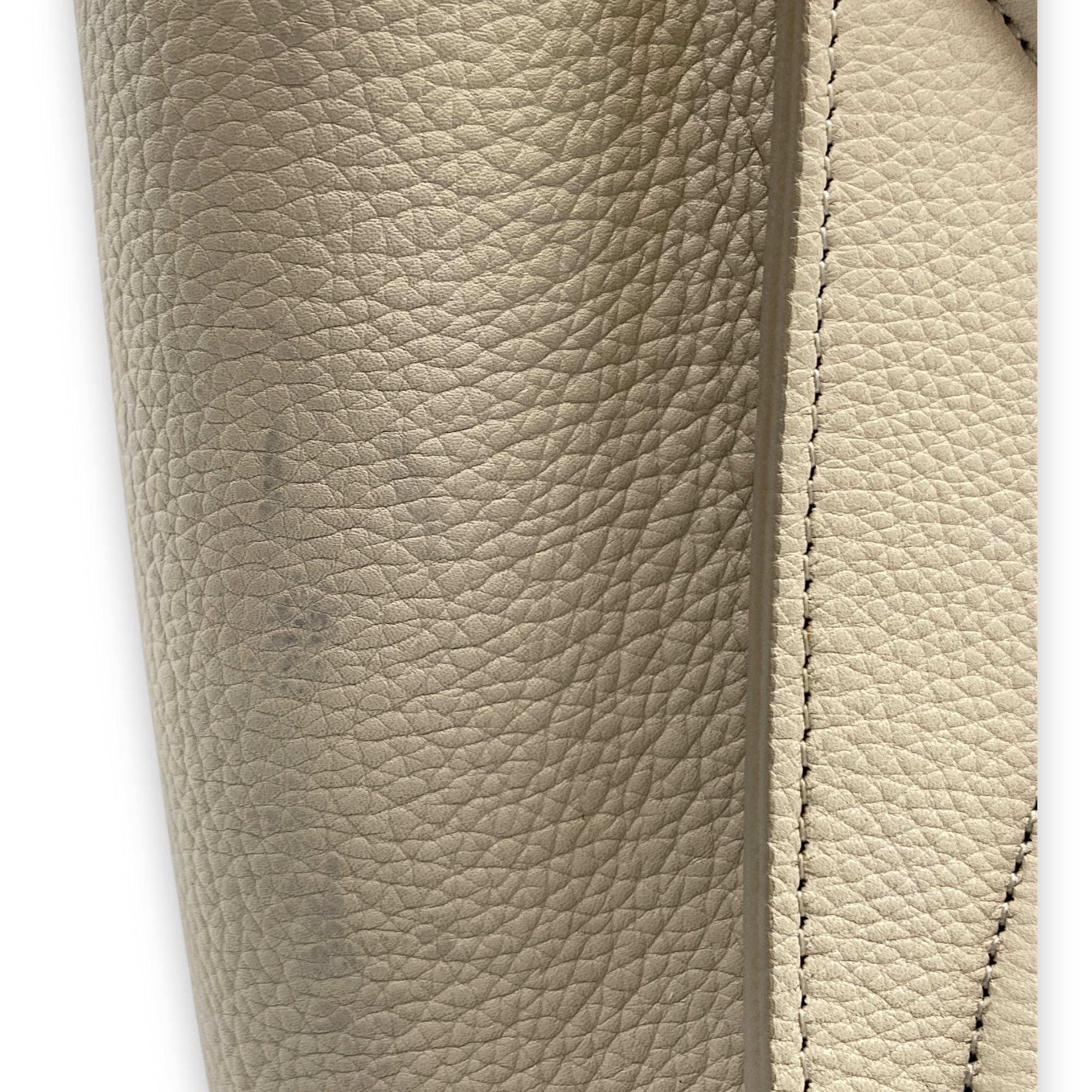 Micro Beige Luggage Bag in Calfskin, Gold hardware