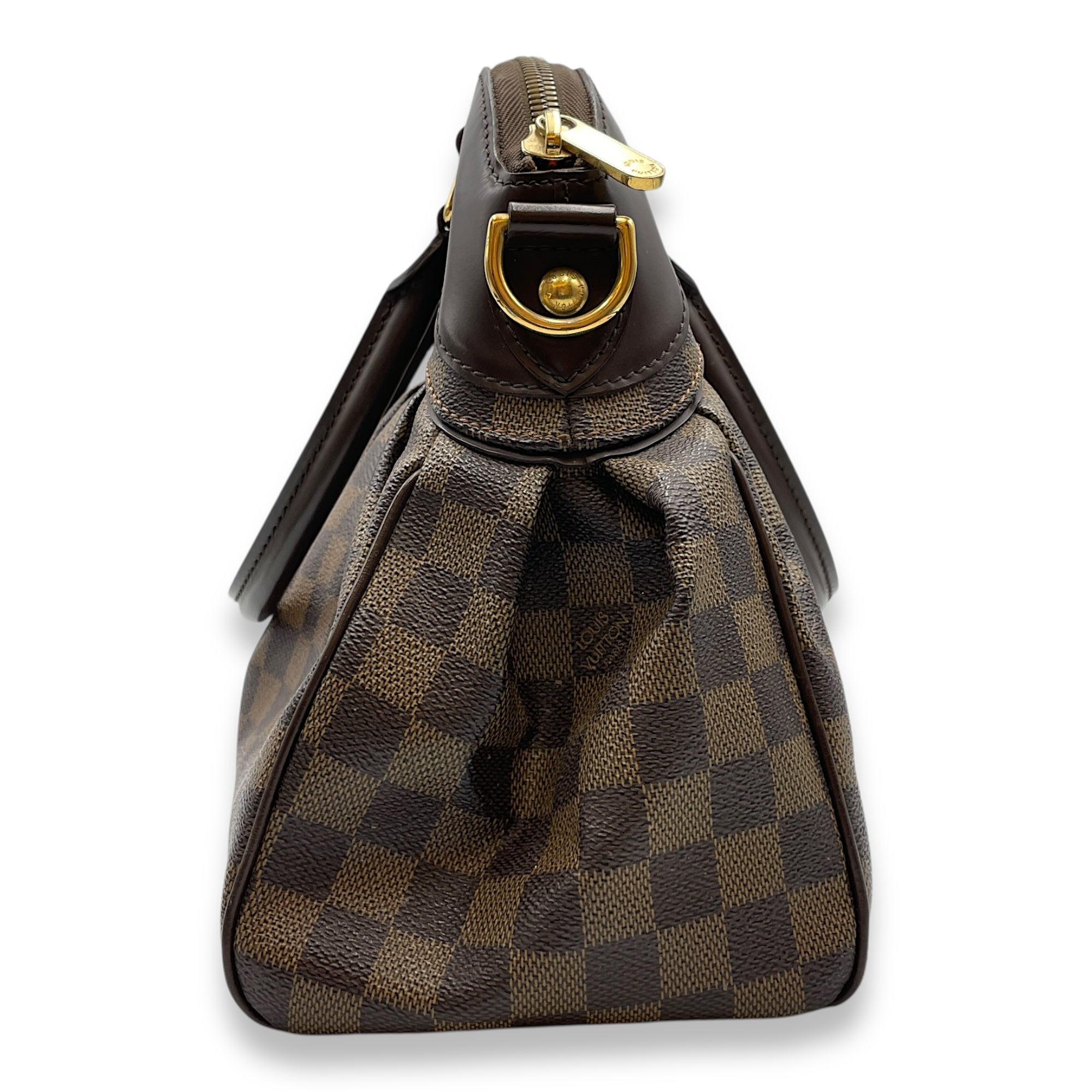 Trevi Damier PM Brown Shoulder bag in Canvas, Gold hardware