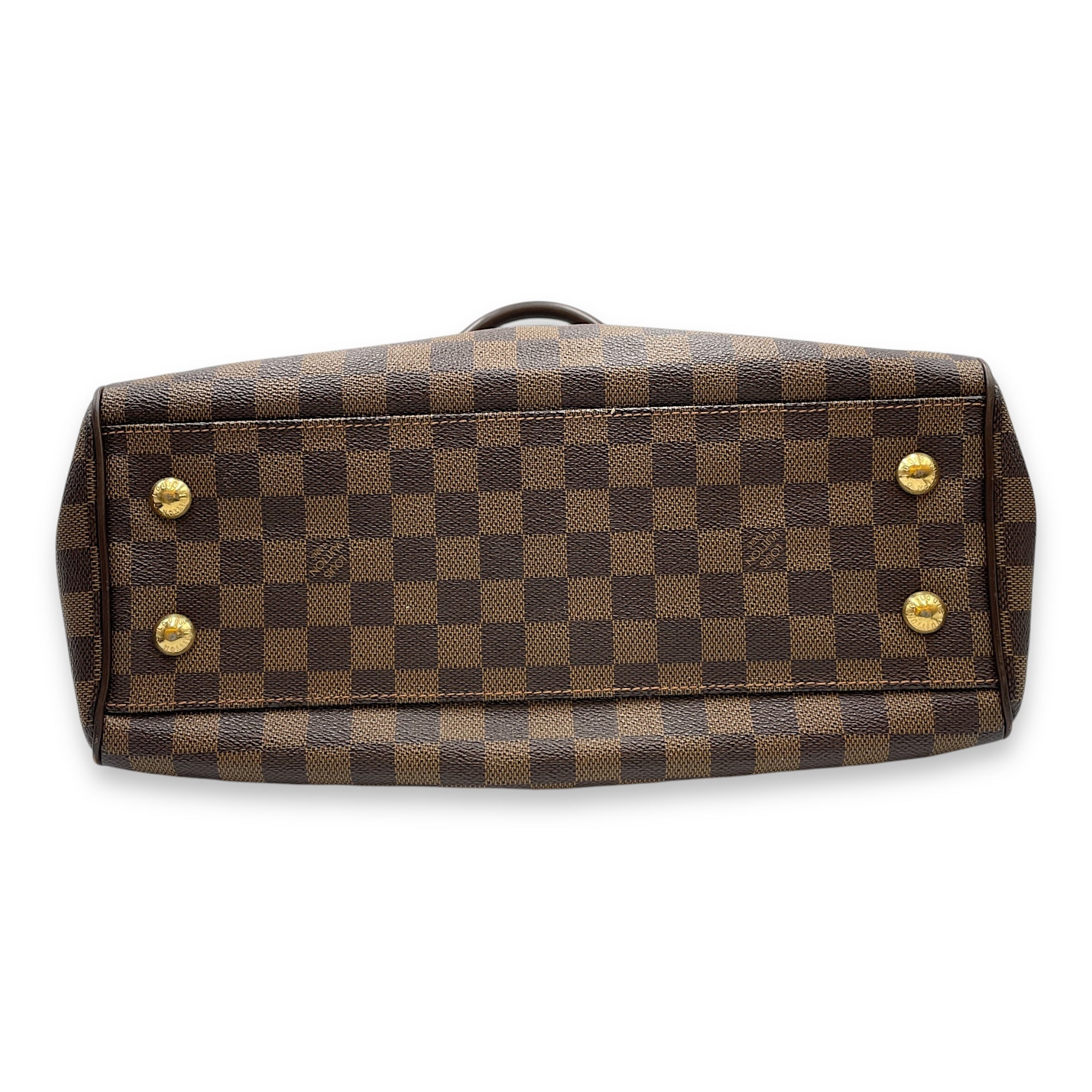 Trevi Damier PM Brown Shoulder bag in Canvas, Gold hardware