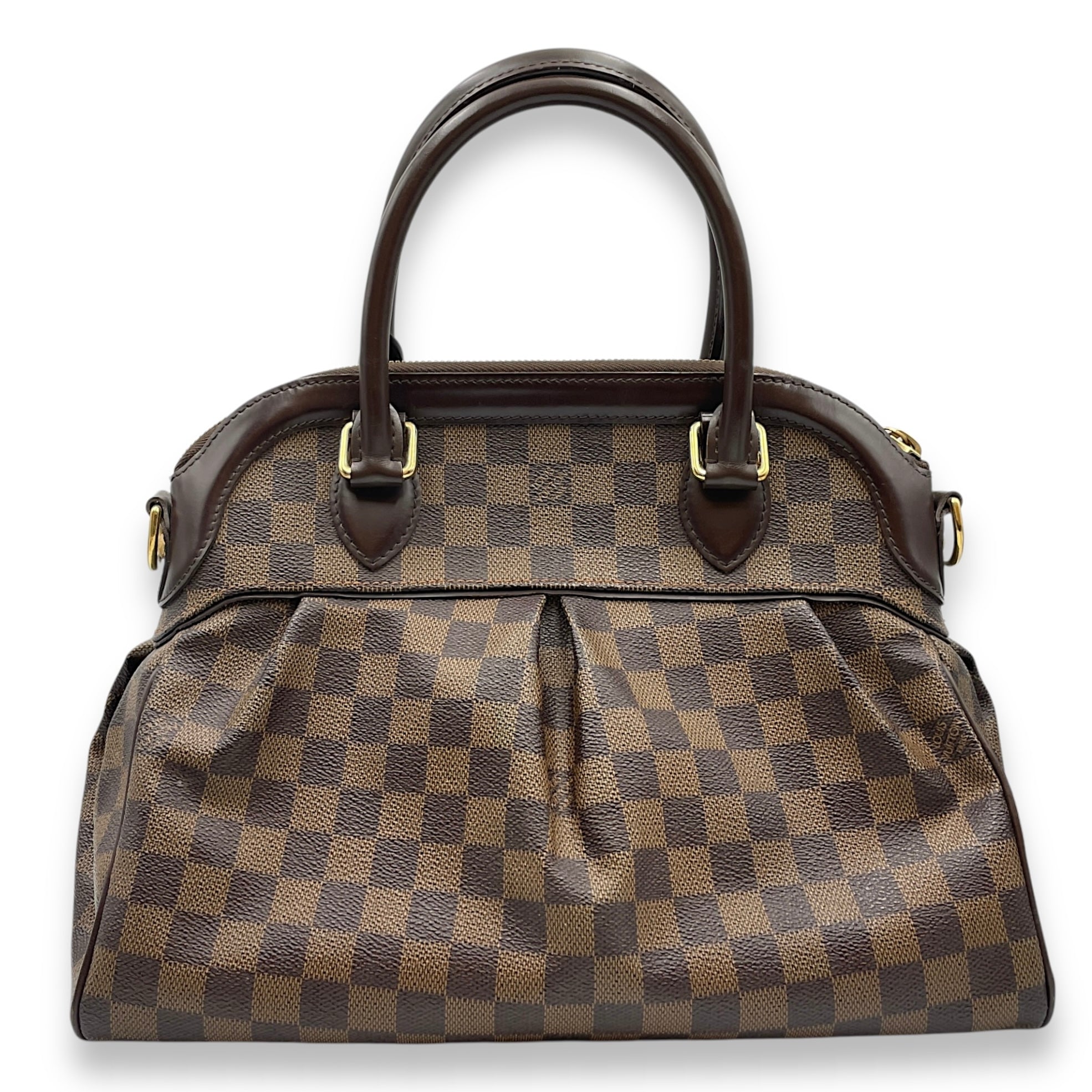 Trevi Damier PM Brown Shoulder bag in Canvas, Gold hardware