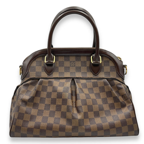 Trevi Damier PM Brown Shoulder bag in Canvas, Gold hardware
