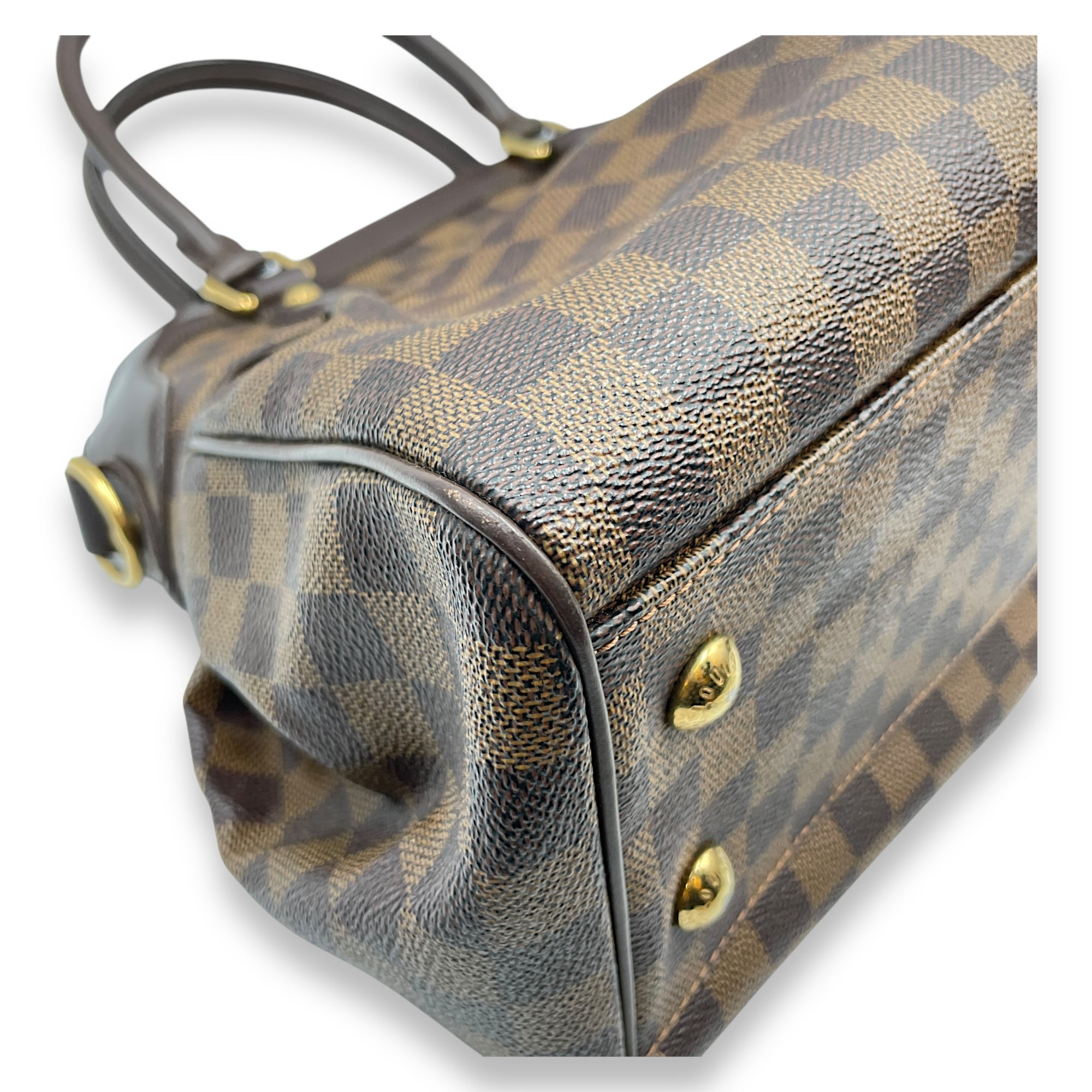 Trevi Damier PM Brown Shoulder bag in Canvas, Gold hardware