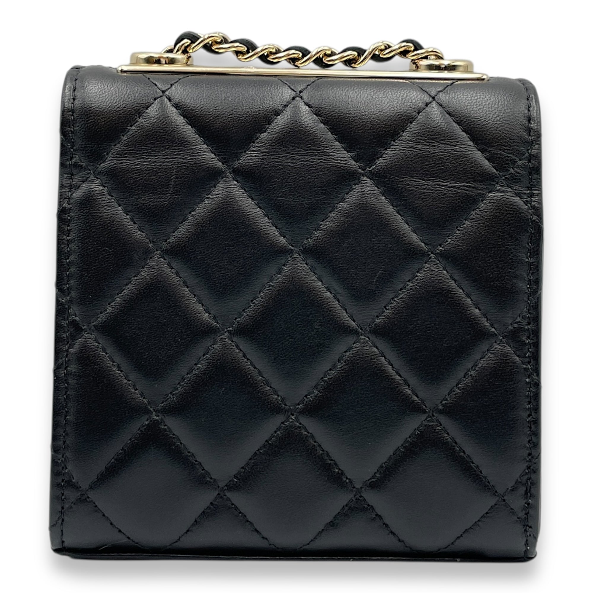 Trendy CC Flap Mini Black Crossbody Bag in Lambskin, Gold hardware