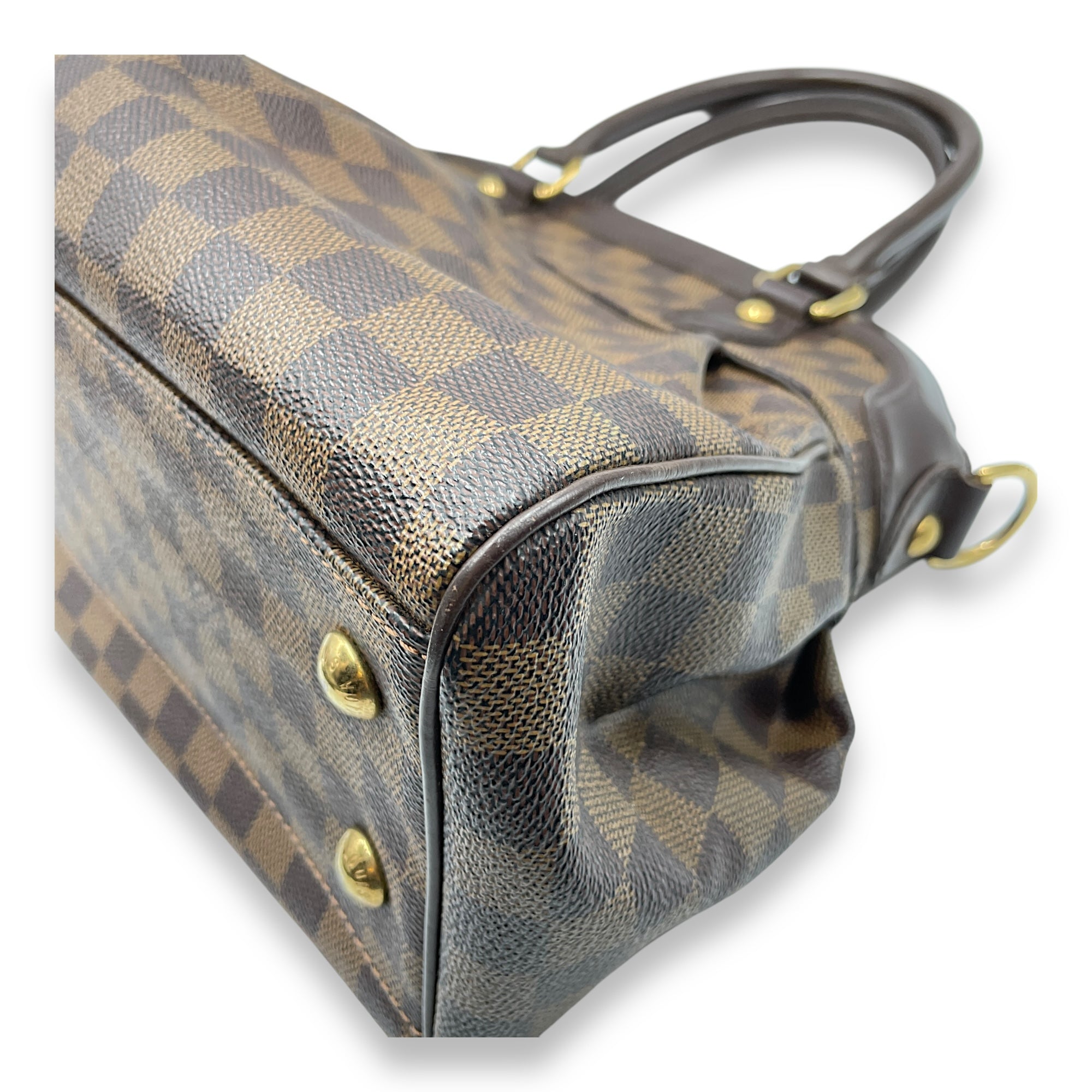 Trevi Damier PM Brown Shoulder bag in Canvas, Gold hardware