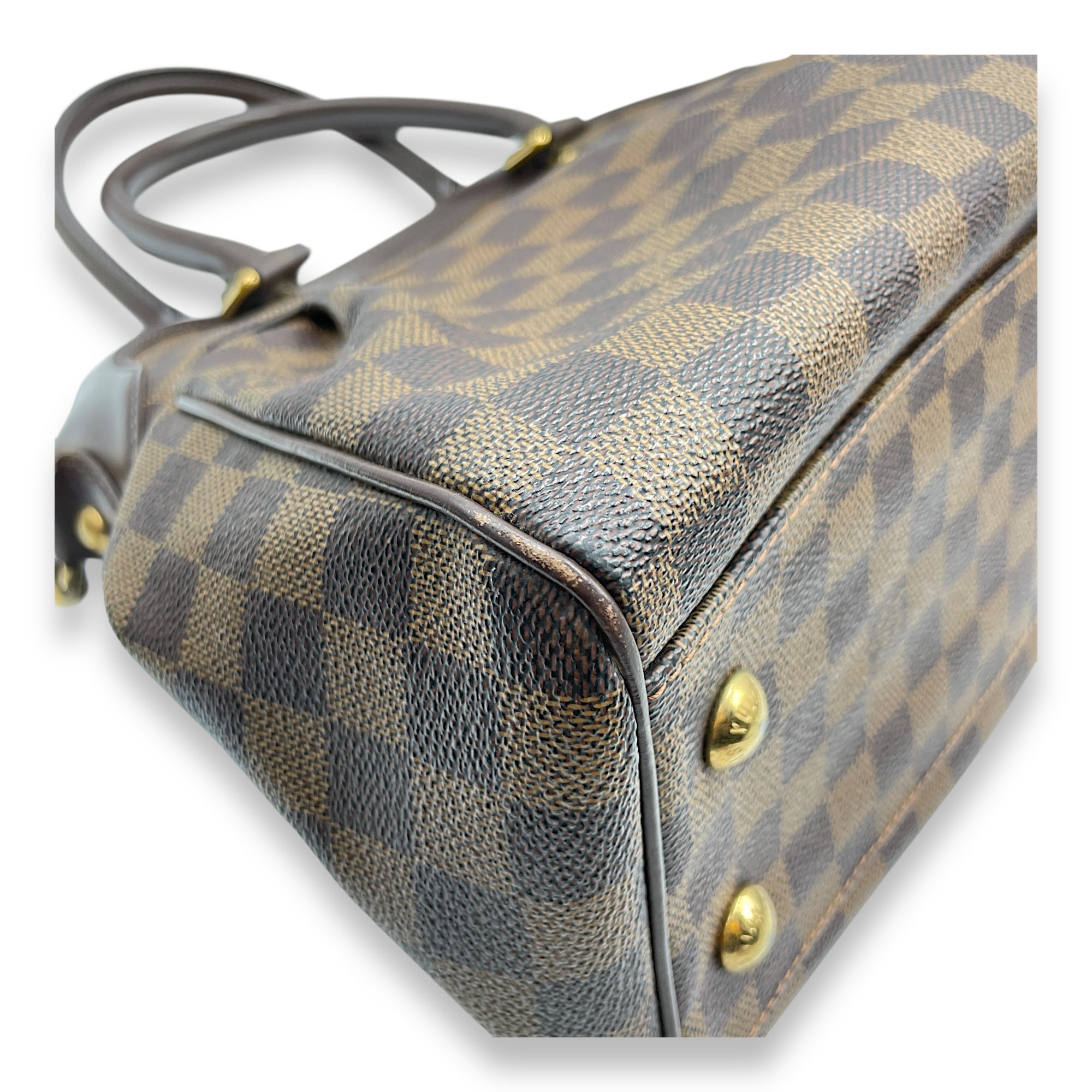 Trevi Damier PM Brown Shoulder bag in Canvas, Gold hardware