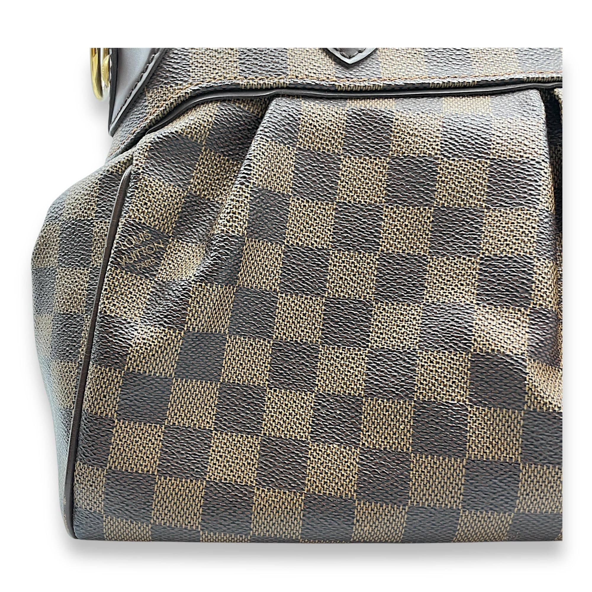 Trevi Damier PM Brown Shoulder bag in Canvas, Gold hardware