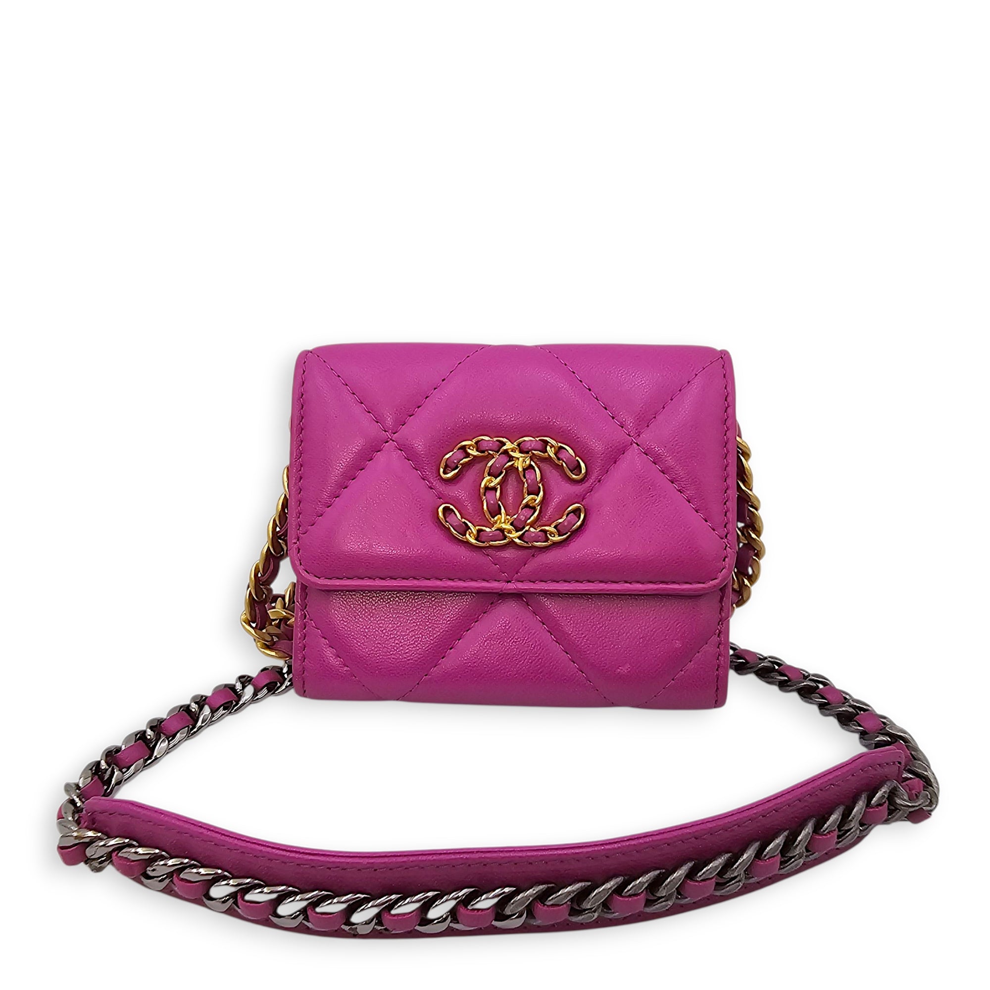 C19 Mini Pink Purse in Lambskin, Tri-tone hardware hardware