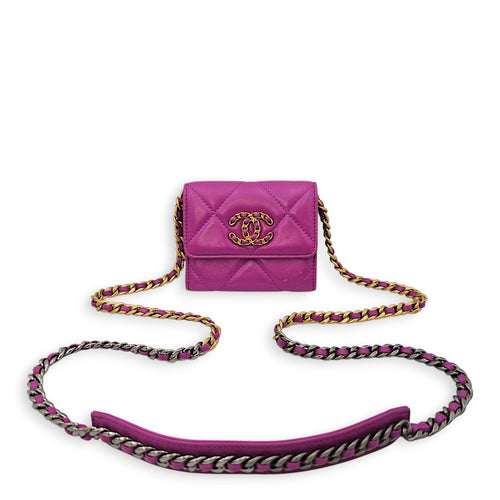 C19 Mini Pink Purse in Lambskin, Tri-tone hardware hardware