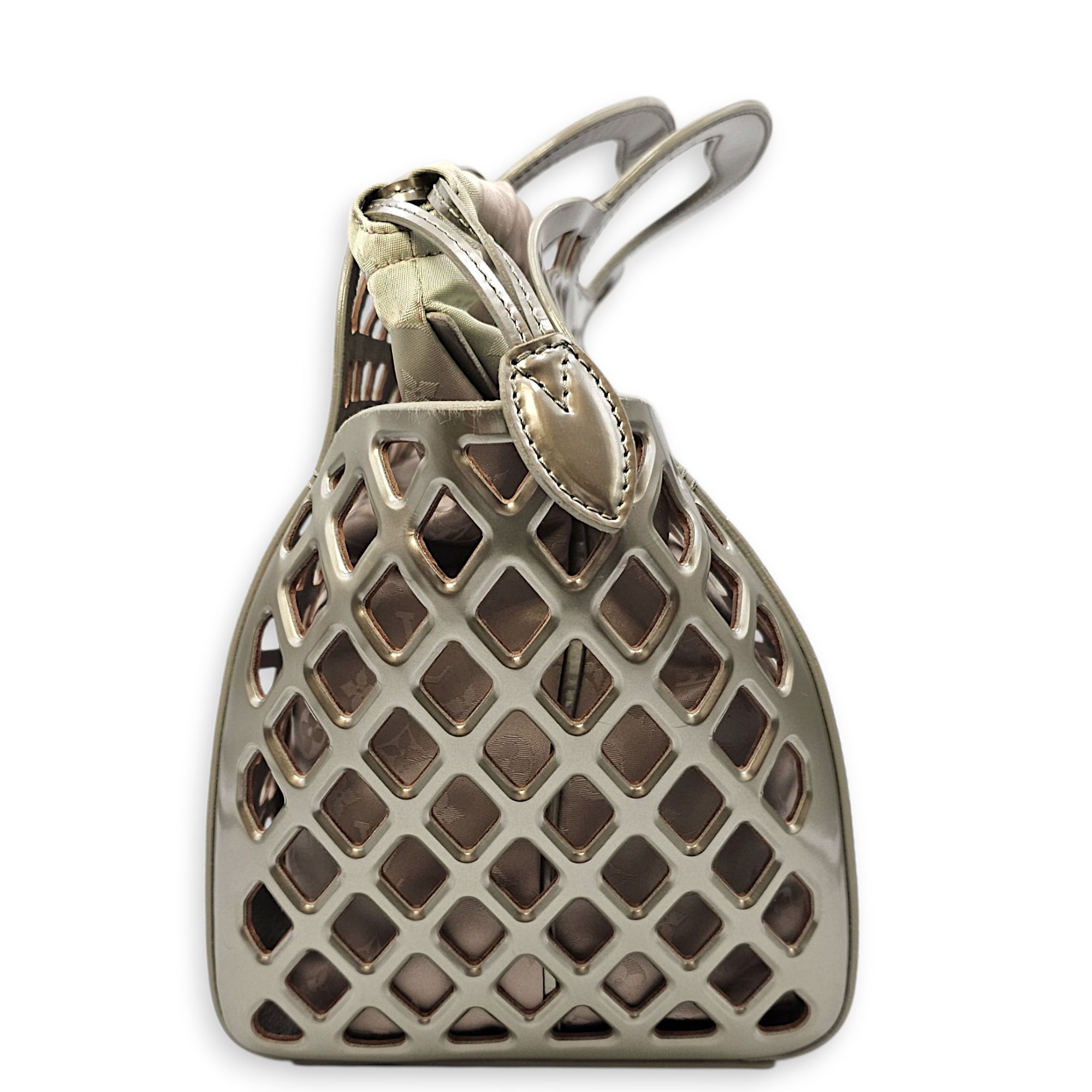 Jelly Shopping Bag MM Grey Top Handle Bag in Metallic Calf